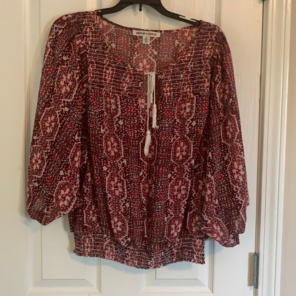 EC Andrew Charles Sheer Bohemian Top
